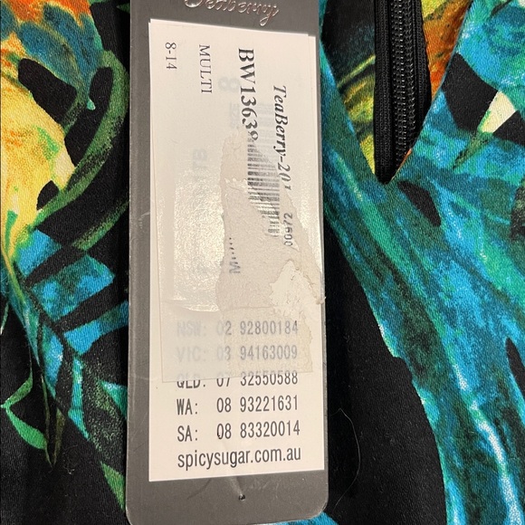 Tropical Exotic Floral Bodycon Dress Resort Print Stretch Cocktail 8 - Picture 10 of 10